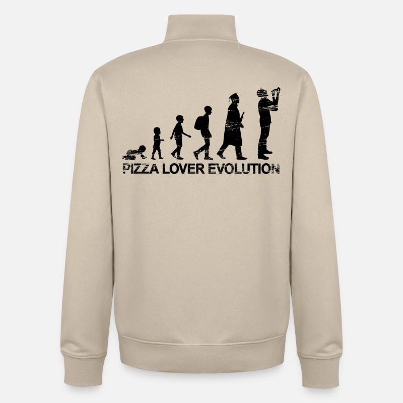 Pizza Lover Evolution - Unisex Organic Zip Sweatshirt by Stanley/Stella - desert dust