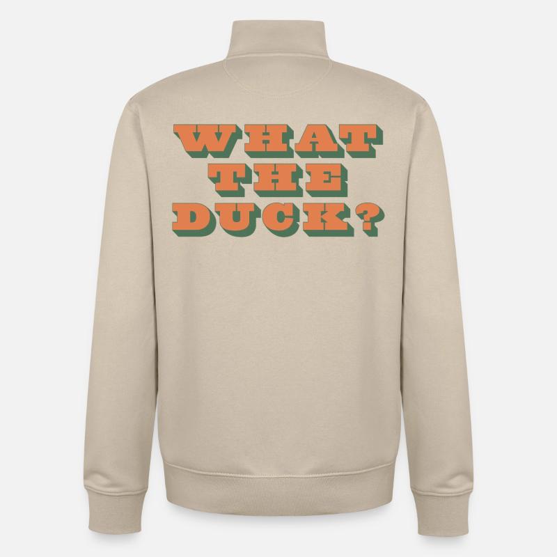 Qu’est-ce que c’est que le canard ?! - Sweat zippé unisexe en coton bio Stanley/Stella - beige crème