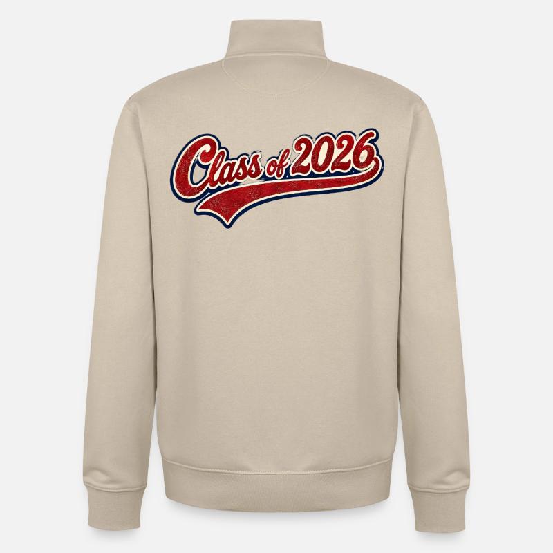 Klasse 2026 Retro Script - Unisex Organic Zip Sweatshirt von Stanley/Stella - Cremebeige