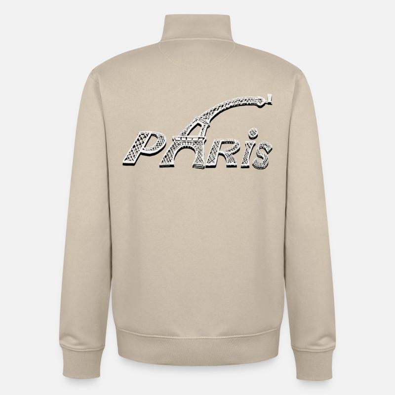 PARIS CREATION LOUIS RUNEMBERG ADAGP - Sweat zippé unisexe en coton bio Stanley/Stella - beige crème
