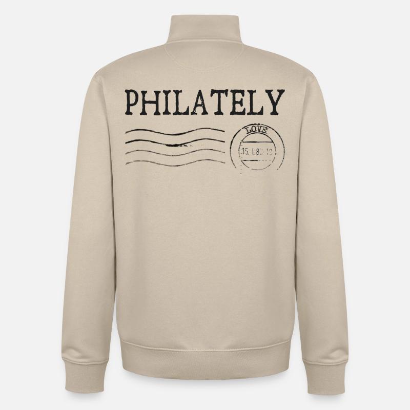 Philatélie - Sweat zippé unisexe en coton bio Stanley/Stella - beige crème