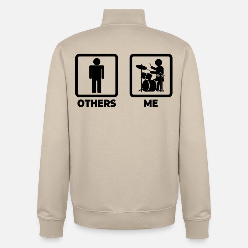 Witziger Drummer - Unisex Organic Zip Sweatshirt von Stanley/Stella - Cremebeige