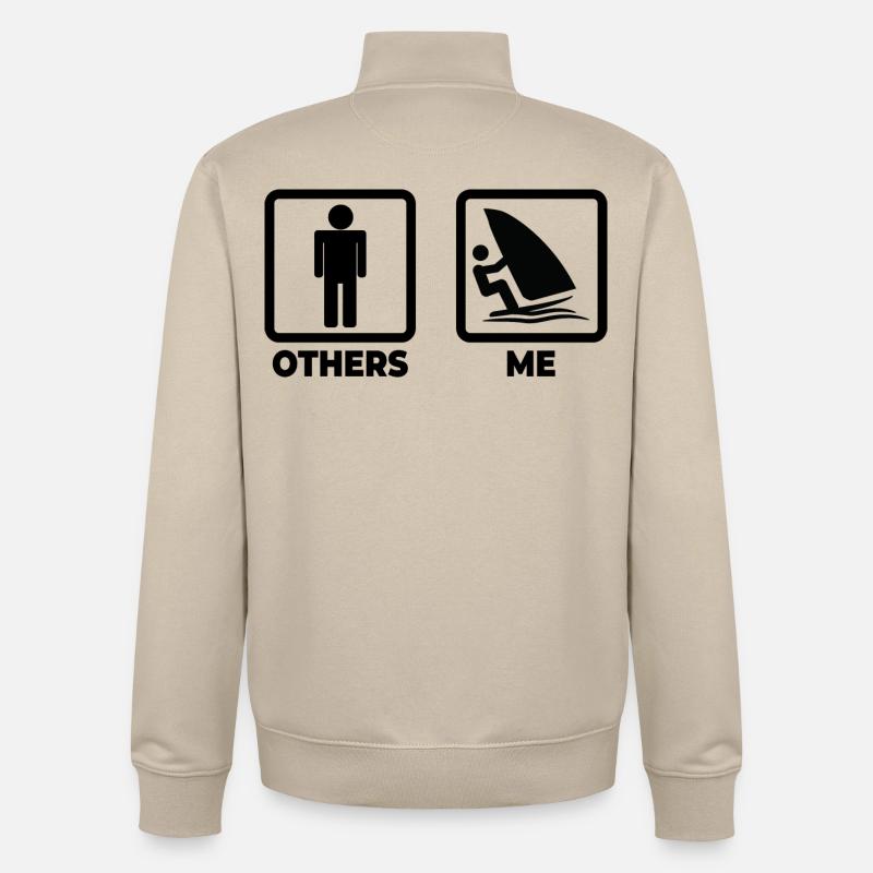 Windsurfer Schedule - Unisex Organic Zip Sweatshirt by Stanley/Stella - desert dust