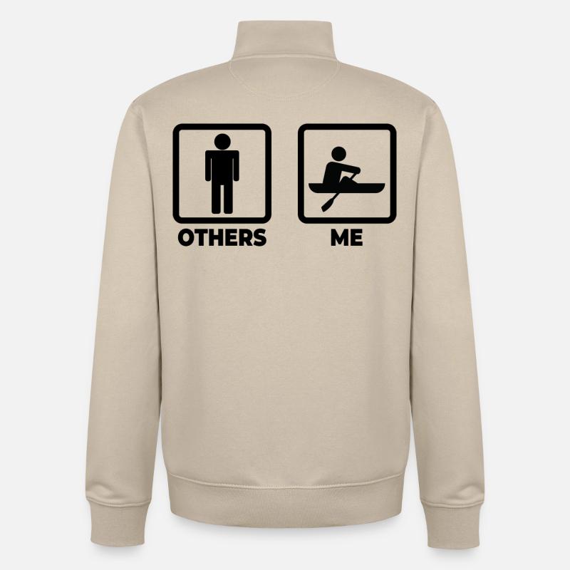 Ich als Ruderer - Unisex Organic Zip Sweatshirt von Stanley/Stella - Cremebeige