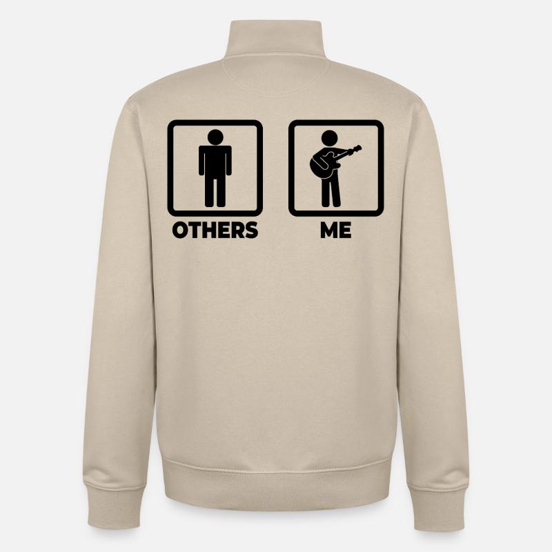 Figurines de guitariste - Sweat zippé unisexe en coton bio Stanley/Stella - beige crème