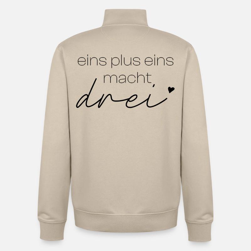 One plus one makes three - Unisex Organic Zip Sweatshirt by Stanley/Stella - desert dust