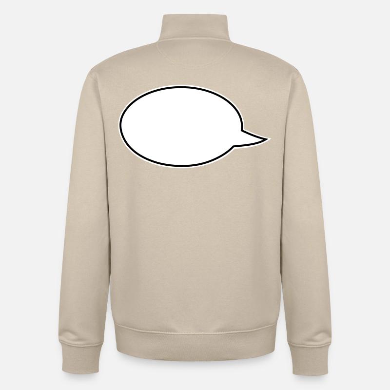Sprechblasen Comic links - Unisex Organic Zip Sweatshirt von Stanley/Stella - Cremebeige