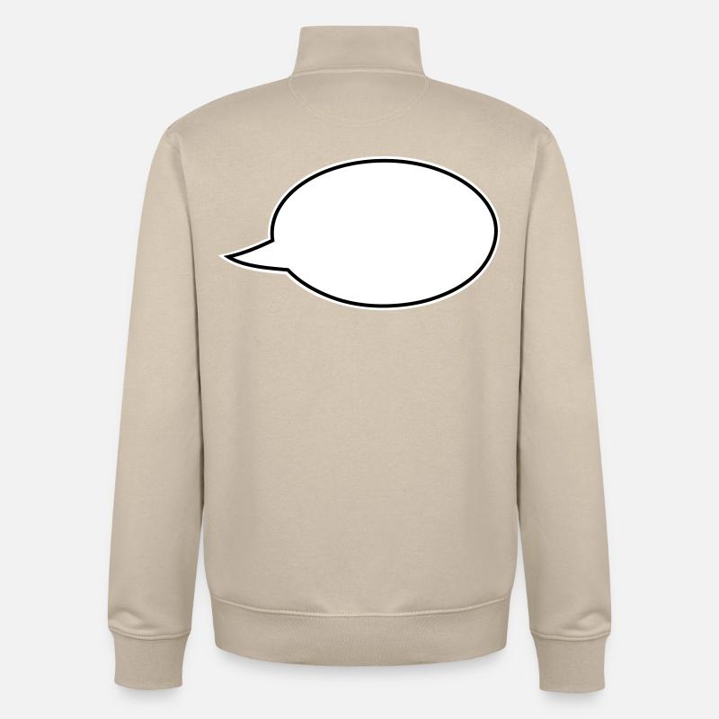Sprechblase Comic rechts - Unisex Organic Zip Sweatshirt von Stanley/Stella - Cremebeige