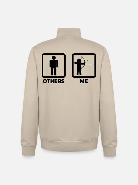 Funny archer - Unisex Organic Zip Sweatshirt by Stanley/Stella - desert dust