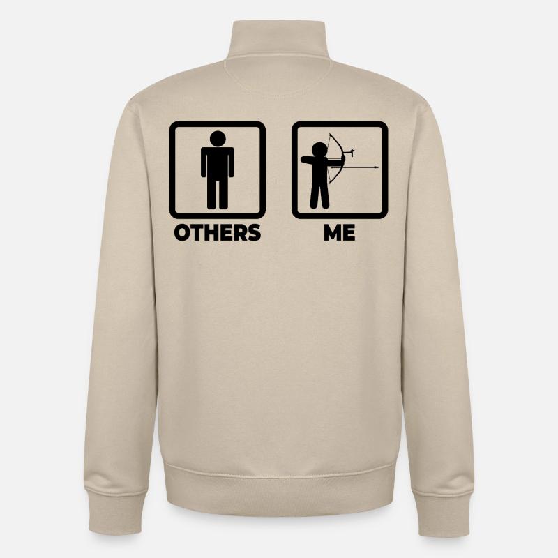 Lustiger Bogensportler - Unisex Organic Zip Sweatshirt von Stanley/Stella - Cremebeige