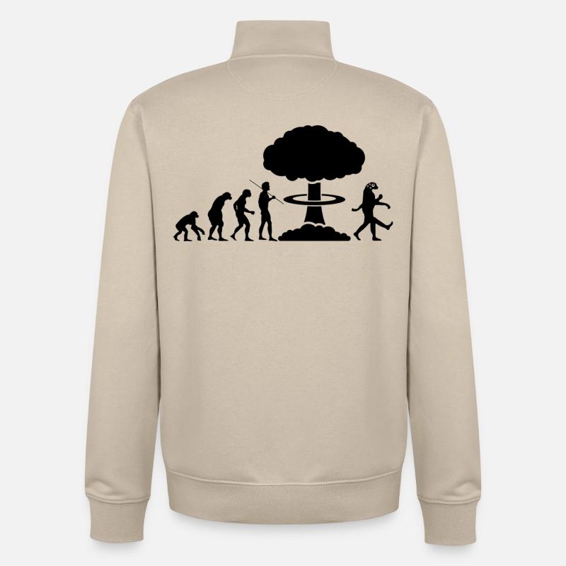 évolution radioactive - Sweat zippé unisexe en coton bio Stanley/Stella - beige crème