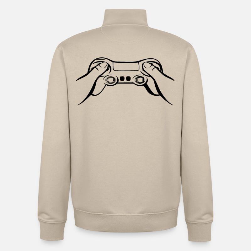 Gamecontroller black - Unisex Organic Zip Sweatshirt by Stanley/Stella - desert dust