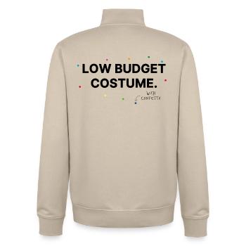 Costume à petit budget – Remplacement de costume drôle - Sweat zippé unisexe en coton bio Stanley/Stella - beige crème - Dos - AI Model Male 185 dark (185cm)