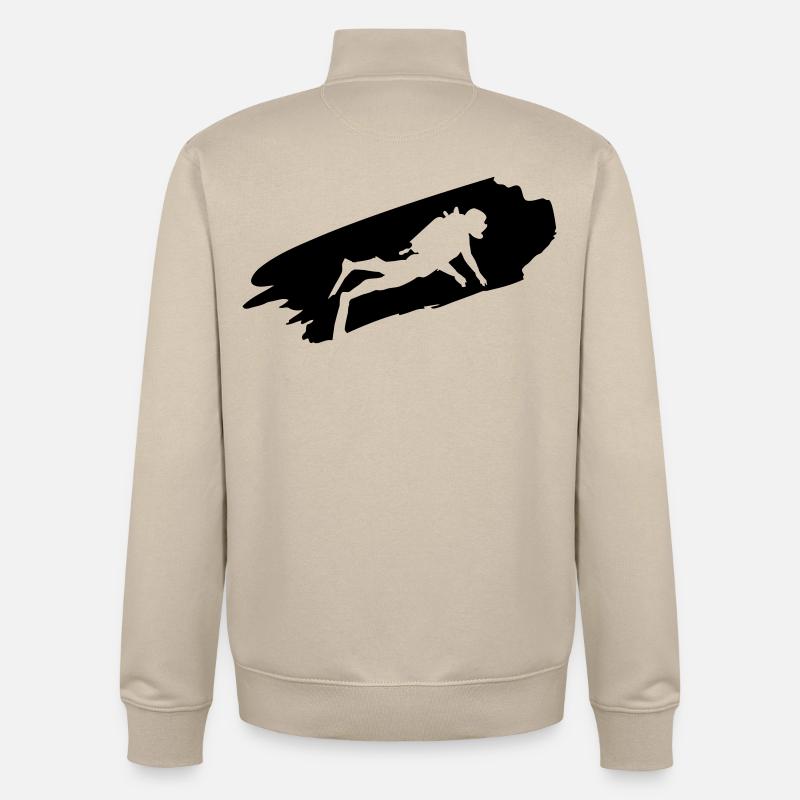 Taucher - Tauchen - Tauch Geschenke - Unisex Organic Zip Sweatshirt von Stanley/Stella - Cremebeige
