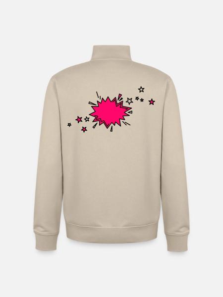 Comic element in black and pink - Unisex Organic Zip Sweatshirt by Stanley/Stella - desert dust
