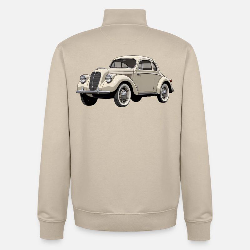 Beige Oldtimer Coupé Artwork - Unisex Organic Zip Sweatshirt von Stanley/Stella - Cremebeige