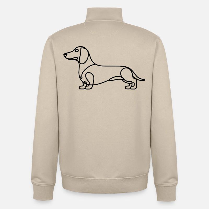 Dackel Lineart - Unisex Organic Zip Sweatshirt von Stanley/Stella - Cremebeige