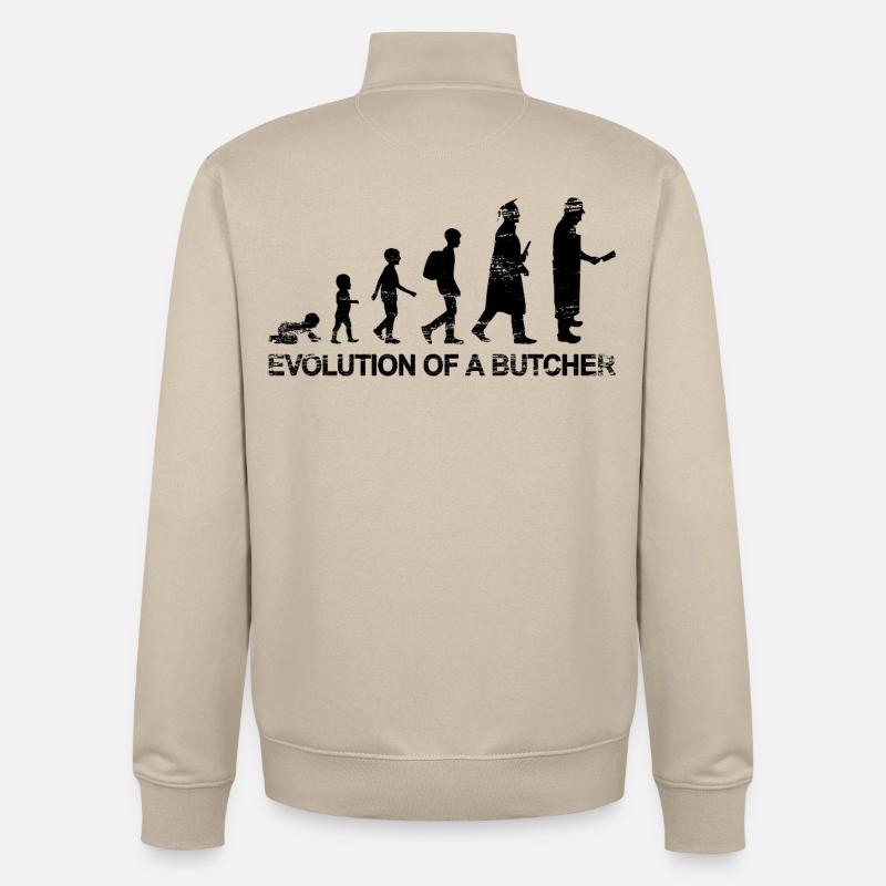 Entwicklung eines Metzgers - Unisex Organic Zip Sweatshirt von Stanley/Stella - Cremebeige