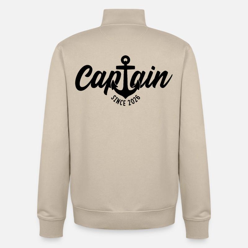 CAPITAINE DEPUIS 2026 - Sweat zippé unisexe en coton bio Stanley/Stella - beige crème