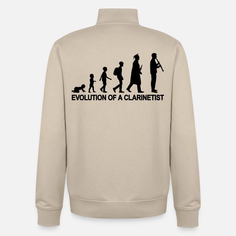 L’évolution d’un clarinettiste - Sweat zippé unisexe en coton bio Stanley/Stella - beige crème