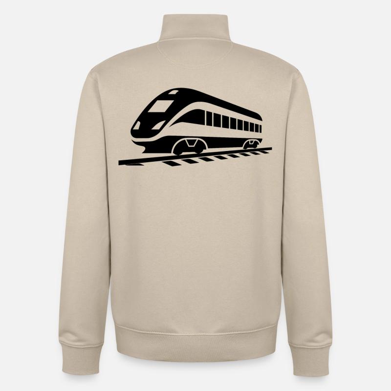 Chemin de fer - Sweat zippé unisexe en coton bio Stanley/Stella - beige crème