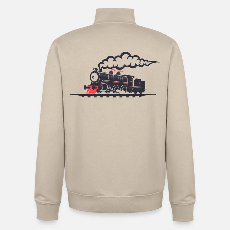 Eisenbahn - Unisex Organic Zip Sweatshirt von Stanley/Stella - Cremebeige