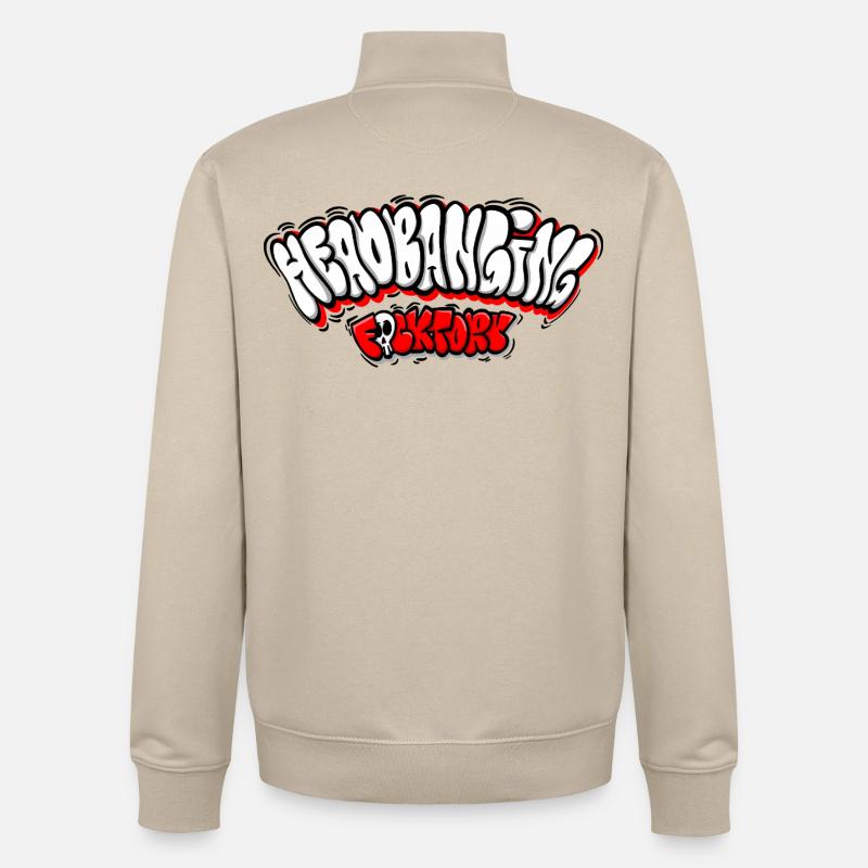 Headbanging Network Graffiti - Unisex Organic Zip Sweatshirt by Stanley/Stella - desert dust