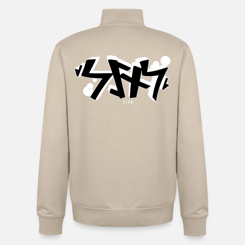 Sins rune graffiti - Unisex Organic Zip Sweatshirt von Stanley/Stella - Cremebeige