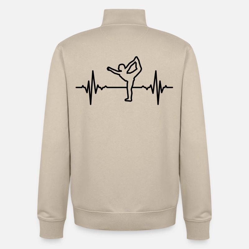 Yogini Herzfrequenz - Unisex Organic Zip Sweatshirt von Stanley/Stella - Cremebeige