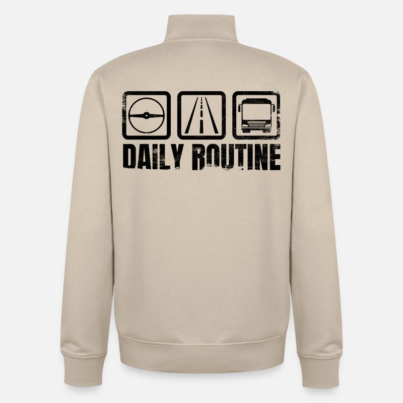 Busfahrer Routine - Unisex Organic Zip Sweatshirt von Stanley/Stella - Cremebeige