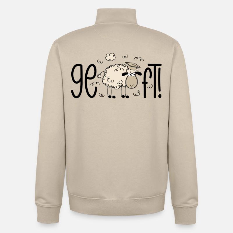 C’est fait ! Moutons - Sweat zippé unisexe en coton bio Stanley/Stella - beige crème