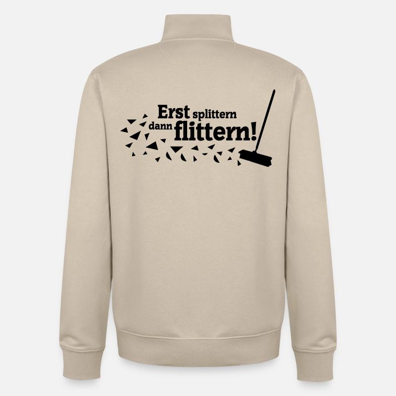 Polterabend Spruch - Unisex Organic Zip Sweatshirt von Stanley/Stella - Cremebeige