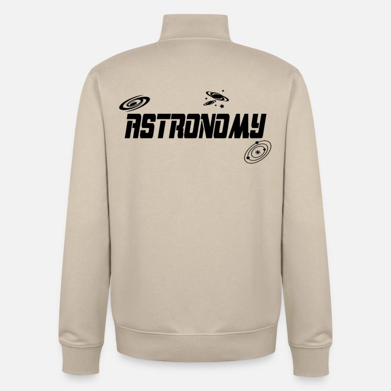 Astronomie - Sweat zippé unisexe en coton bio Stanley/Stella - beige crème