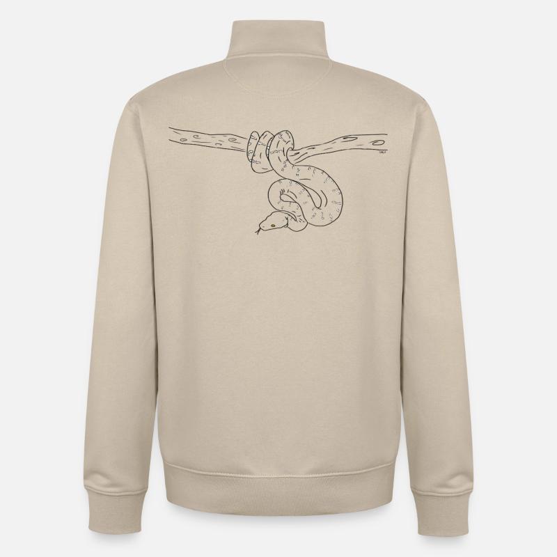 Snake (b&w) - Unisex Organic Zip Sweatshirt by Stanley/Stella - desert dust