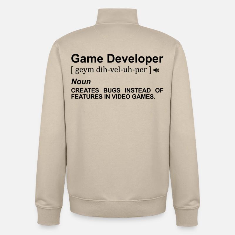 Game Developer Dictionary - Unisex Organic Zip Sweatshirt by Stanley/Stella - desert dust