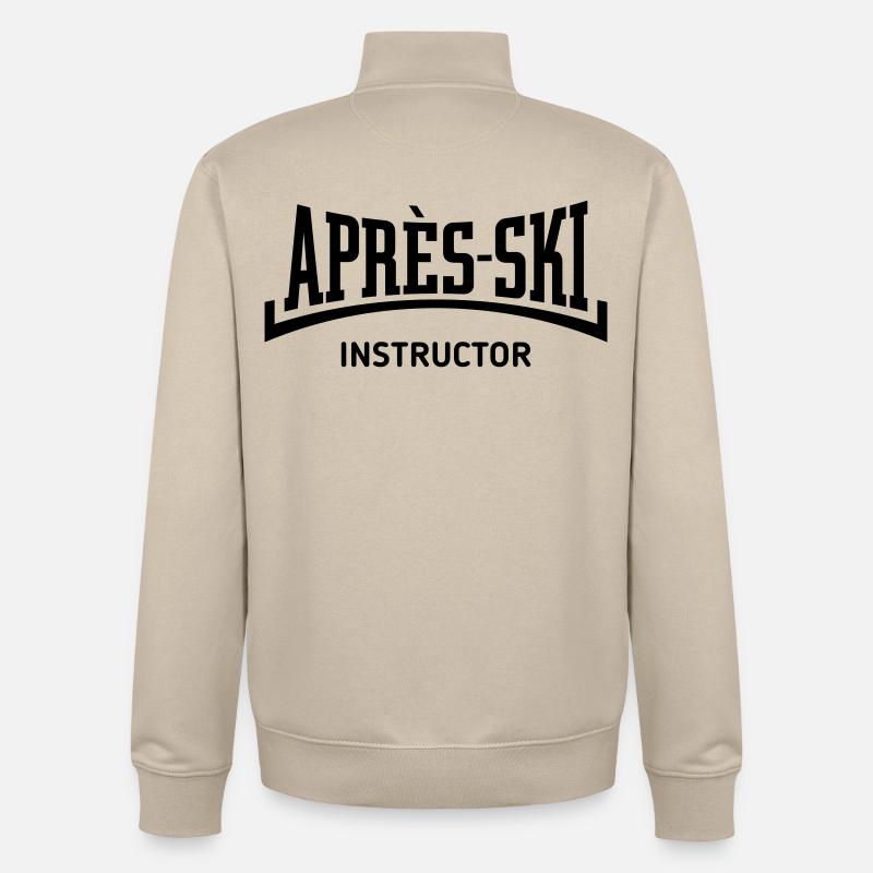 Moniteur Après-Ski (Concave / Après Ski / B) - Sweat zippé unisexe en coton bio Stanley/Stella - beige crème