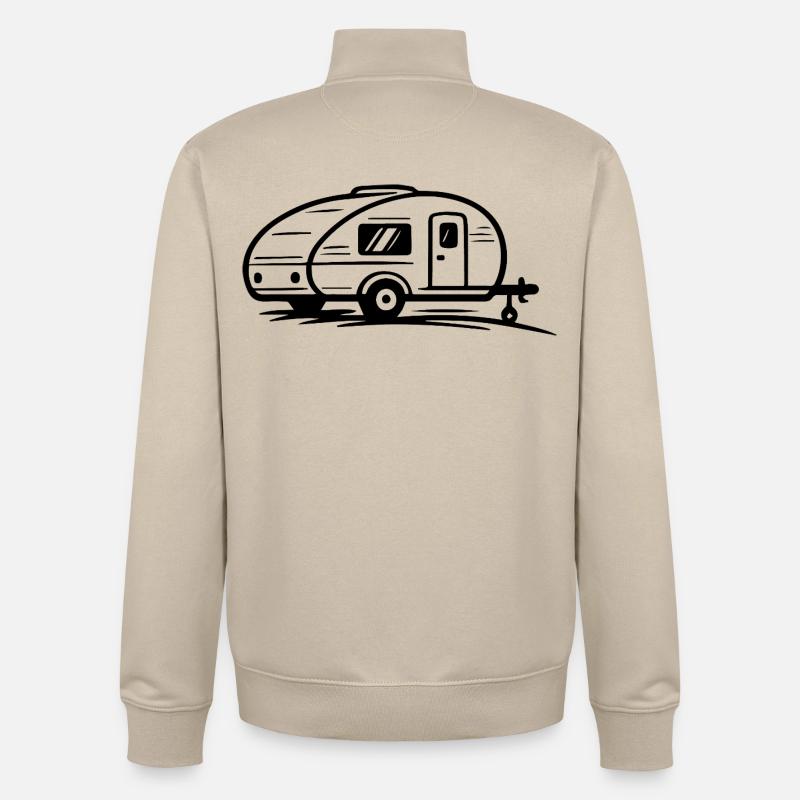 Remorque de camping - Sweat zippé unisexe en coton bio Stanley/Stella - beige crème
