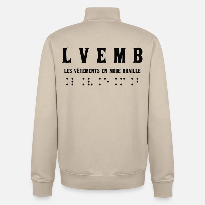 Mode Braille Élégante Pour Tous - Sweat zippé unisexe en coton bio Stanley/Stella - beige crème