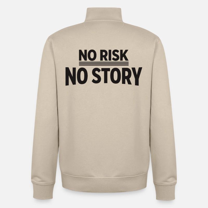 AUCUN RISQUE SANS HISTOIRE Déclaration d’aventure - Sweat zippé unisexe en coton bio Stanley/Stella - beige crème