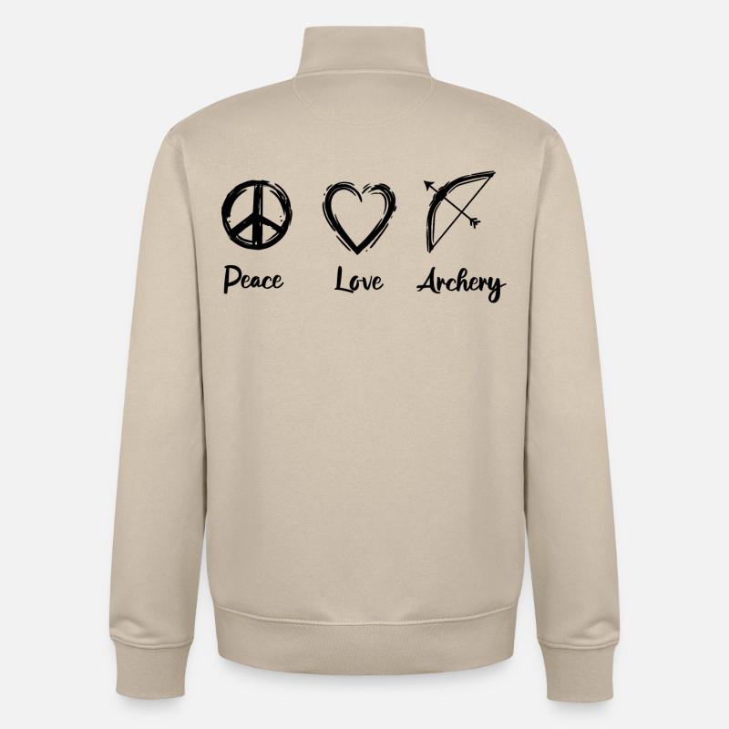 Bogenschützen Routine - Unisex Organic Zip Sweatshirt von Stanley/Stella - Cremebeige
