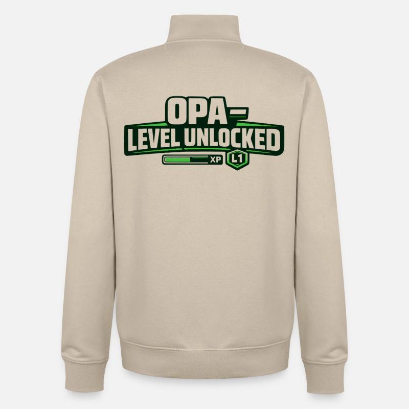 OPA Level Unlocked XP Design - Unisex Organic Zip Sweatshirt by Stanley/Stella - desert dust