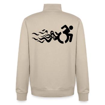 Flammendes Rollstuhlsymbol * - Unisex Organic Zip Sweatshirt von Stanley/Stella - Cremebeige - Hinten - AI Model Male 185 dark (185cm)