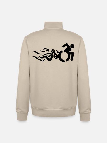 Flammendes Rollstuhlsymbol * - Unisex Organic Zip Sweatshirt von Stanley/Stella - Cremebeige