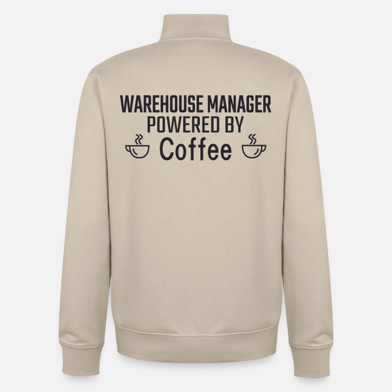 Gestionnaire d’entrepôt propulsé par le café - Sweat zippé unisexe en coton bio Stanley/Stella - beige crème