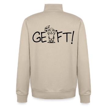Geschafft! Abschluss - Unisex Organic Zip Sweatshirt von Stanley/Stella - Cremebeige - Hinten - AI Model Male 185 dark (185cm)
