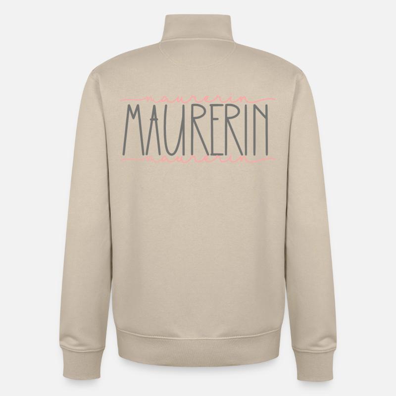 Maurerin Geschenk Handwerkerin Beruf - Unisex Organic Zip Sweatshirt von Stanley/Stella - Cremebeige