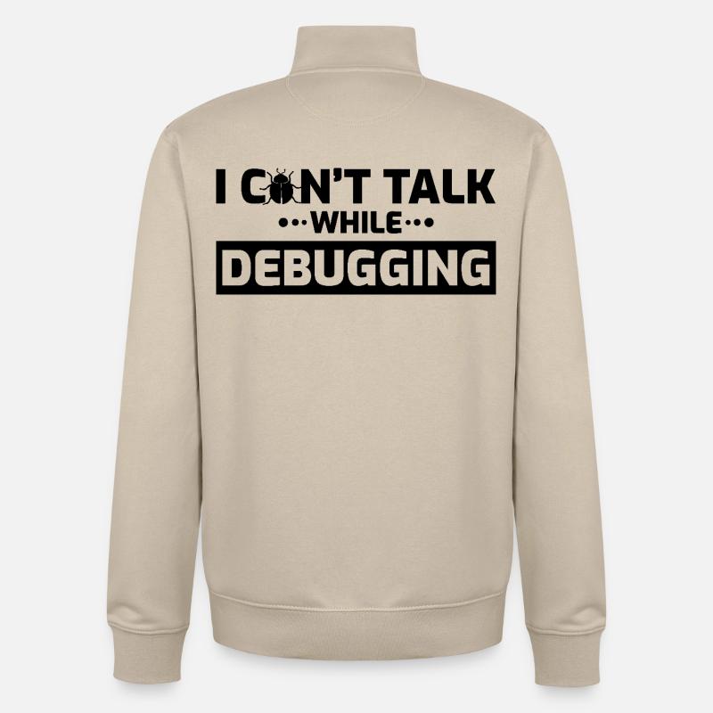 Ich kann beim Debuggen nicht sprechen - Unisex Organic Zip Sweatshirt von Stanley/Stella - Cremebeige