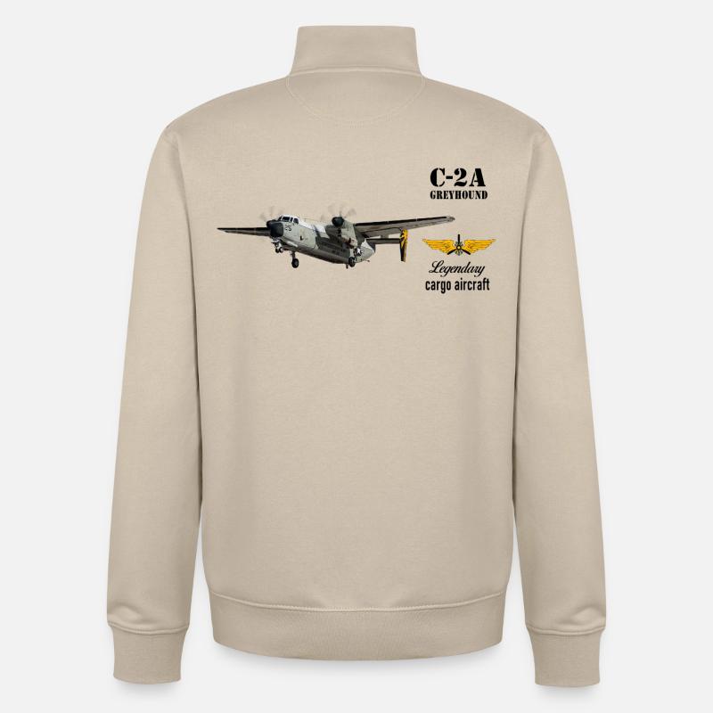 C-2A Greyhound - Sweat zippé unisexe en coton bio Stanley/Stella - beige crème