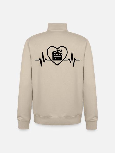 Herz Kino – Film Passion - Unisex Organic Zip Sweatshirt by Stanley/Stella - desert dust