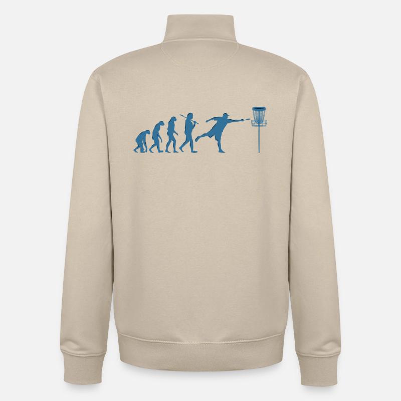 Disc Golf Evolution - Unisex Organic Zip Sweatshirt von Stanley/Stella - Cremebeige
